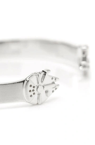 Shop Cufflinks, Inc Millenium Falcon Cuff Bracelet In Silver