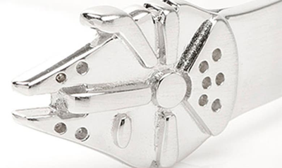 Shop Cufflinks, Inc Millenium Falcon Cuff Bracelet In Silver