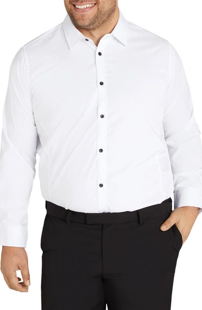 Shop Johnny Bigg Linton Regular Fit Stretch Cotton Button-up Shirt In White
