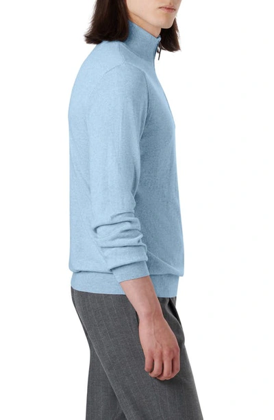 Shop Bugatchi Cotton & Cashmere Quarter Zip Sweater In Riviera