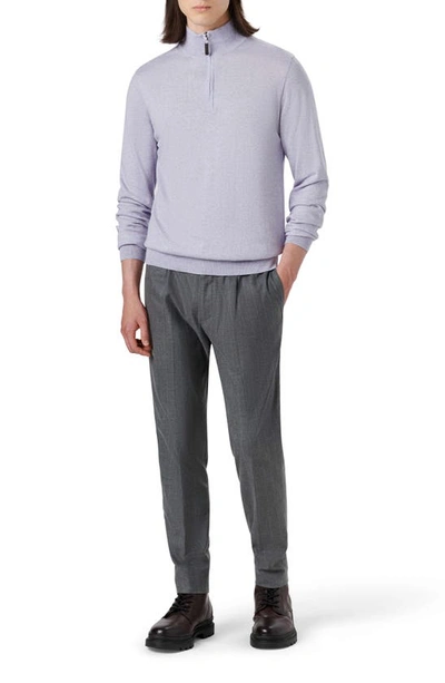 Shop Bugatchi Cotton & Cashmere Quarter Zip Sweater In Lilac