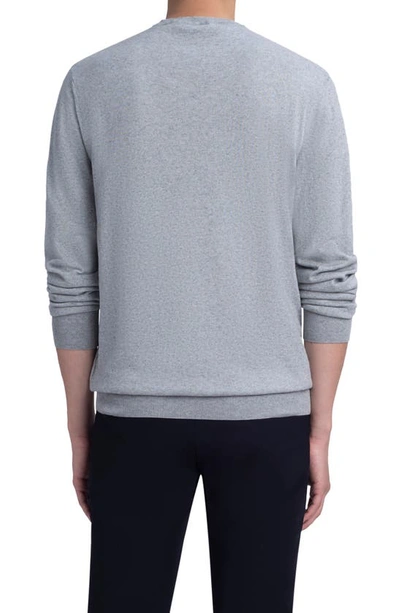 Shop Bugatchi Cotton & Cashmere Crewneck Sweater In Platinum