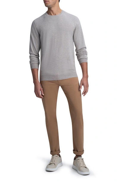 Shop Bugatchi Cotton & Cashmere Crewneck Sweater In Stone