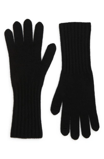 Shop Vince Boiled Cashmere Gloves In Blk