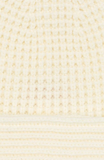 Shop Kate Spade Logo Waffle Knit Beanie In French Cream
