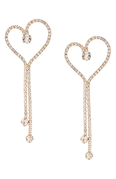 Shop Ettika Crystal Heart Drop Earrings In Gold