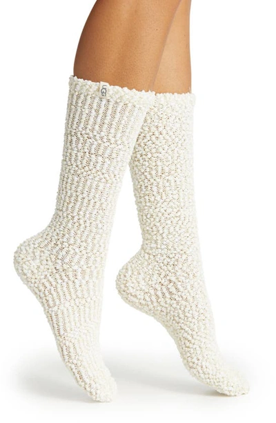 Shop Ugg Adah Sparkle Cozy Chenille Crew Socks In Cream