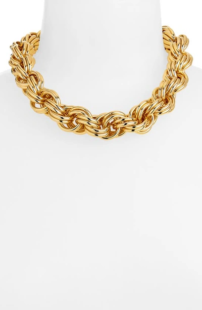 Shop Eliou Bronco Chain Choker Necklace In Gold