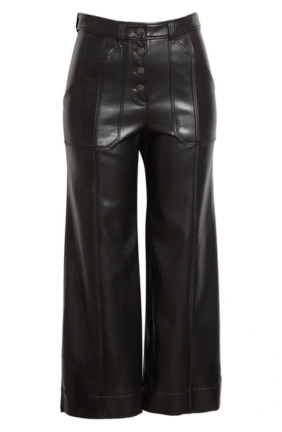 Shop Cinq À Sept Benji Faux Leather Crop Pants In Black
