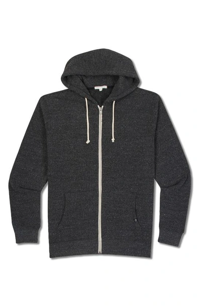Shop Threads 4 Thought Trim Fit Heathered Fleece Zip Hoodie In Htr Black
