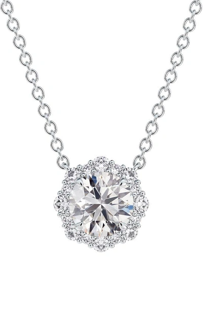 Shop De Beers Forevermark Center Of My Universe® Floral Halo Diamond Pendant Necklace In 18k White Gold