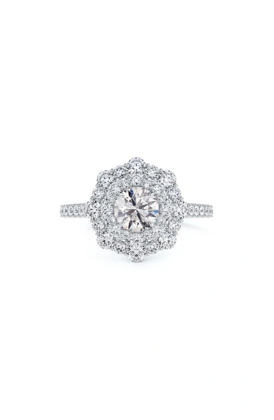 Shop De Beers Forevermark Center Of My Universe® Floral Halo Diamond Engagement Ring In 18k White Gold