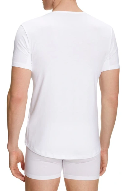 Shop Falke Outlast Deep V-neck T-shirt In White