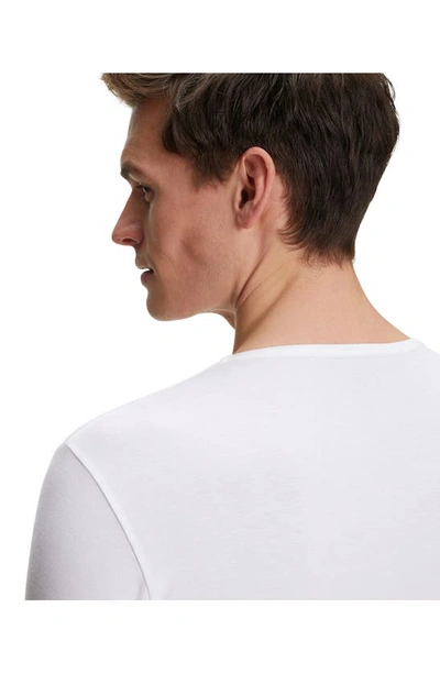 Shop Falke Outlast Deep V-neck T-shirt In White