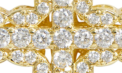 Savvy Cie Jewels Pavé Cubic Zirconia Cross Pendant Necklace In Yellow