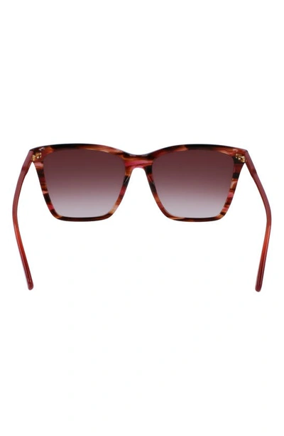 Shop Longchamp Le Pliage 56mm Gradient Rectangular Sunglasses In Red Horn