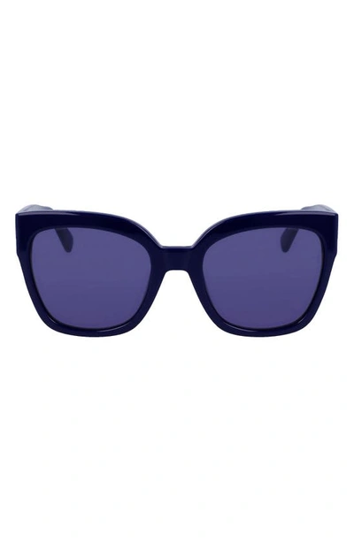 Shop Longchamp Medallion 52mm Tea Cup Sunglasses In Blue