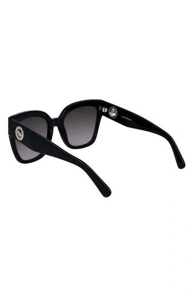 Shop Longchamp Medallion 52mm Tea Cup Sunglasses In Black