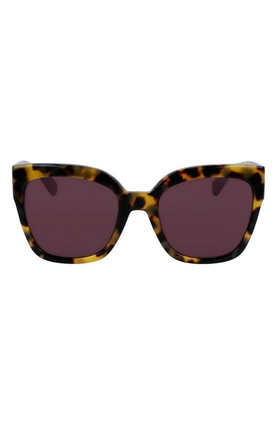 Shop Longchamp Medallion 52mm Tea Cup Sunglasses In Tokyo Havana