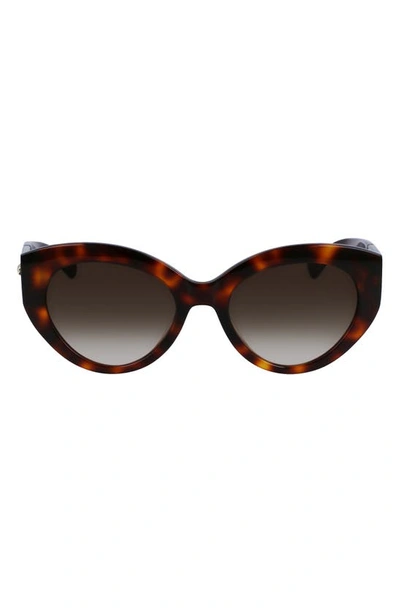 Shop Longchamp Roseau 54mm Gradient Cat Eye Sunglasses In Havana