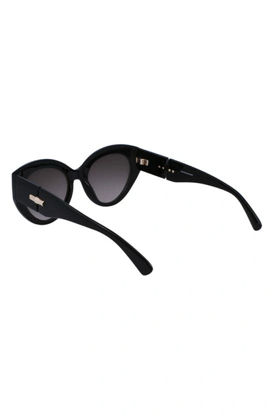 Longchamp Roseau 54mm Gradient Cat Eye Sunglasses In Black