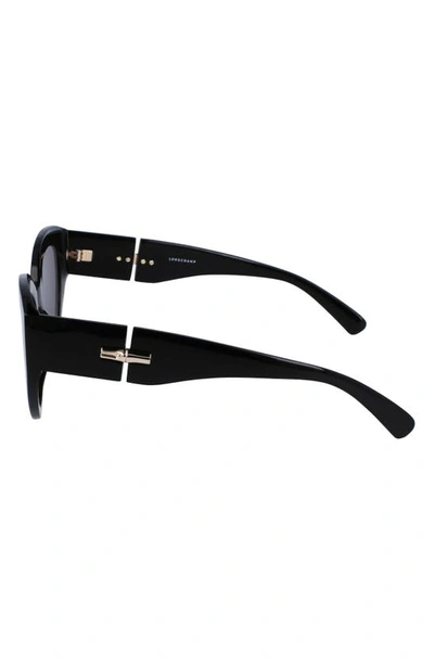Longchamp Roseau 54mm Gradient Cat Eye Sunglasses In Black