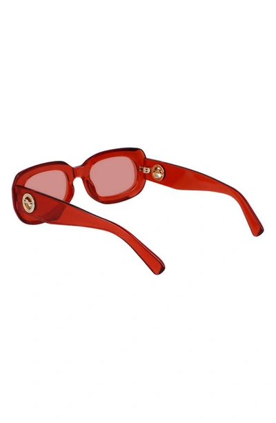 Longchamp Medallion 52mm Rectangular Sunglasses In Orange
