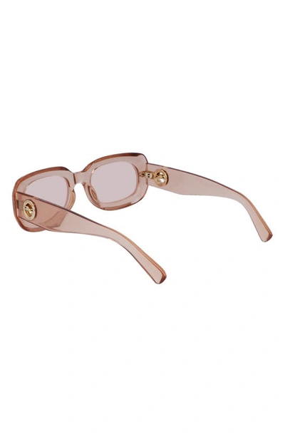 Shop Longchamp Medallion 52mm Rectangular Sunglasses In Rose