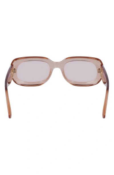 Longchamp Medallion 52mm Rectangular Sunglasses In Rose