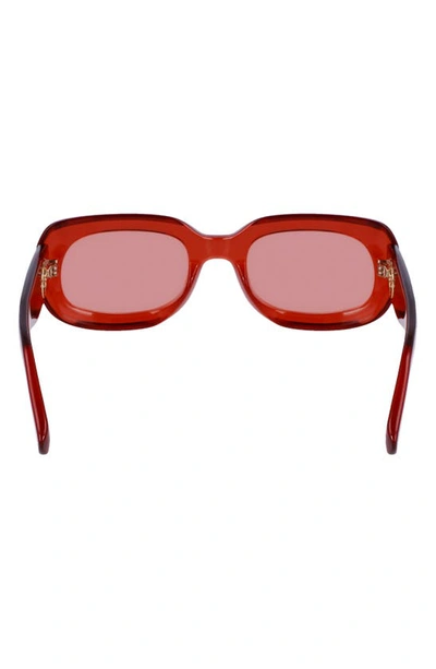 Longchamp Medallion 52mm Rectangular Sunglasses In Orange
