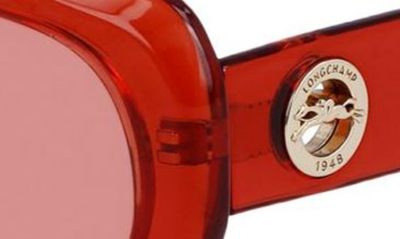 Longchamp Medallion 52mm Rectangular Sunglasses In Orange