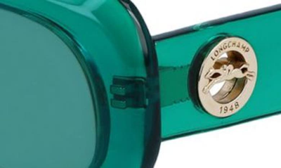 Shop Longchamp Medallion 52mm Rectangular Sunglasses In Green