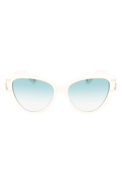 Shop Lanvin Mother & Child 56mm Gradient Cat Eye Sunglasses In White