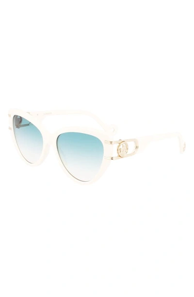 Shop Lanvin Mother & Child 56mm Gradient Cat Eye Sunglasses In White