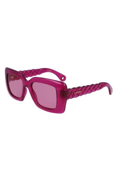 Shop Lanvin Babe 52mm Square Sunglasses In Fuchsia