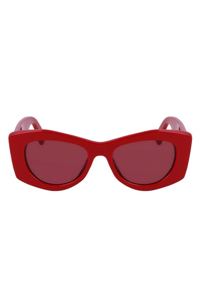 Shop Lanvin Mother & Child 52mm Butterfly Sunglasses In Red