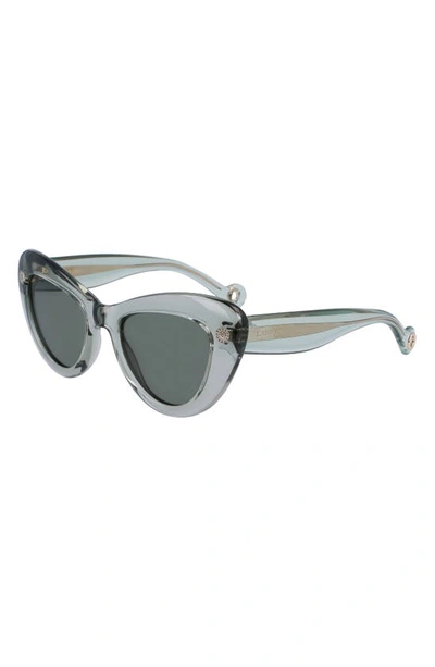 Shop Lanvin Daisy 50mm Cat Eye Sunglasses In Sage