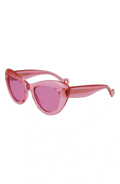 Shop Lanvin Daisy 50mm Cat Eye Sunglasses In Pink