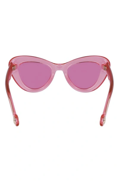 Shop Lanvin Daisy 50mm Cat Eye Sunglasses In Pink