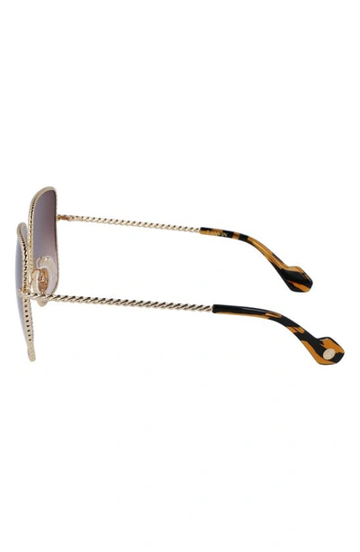 Shop Lanvin Babe 59mm Gradient Square Sunglasses In Gold/ Gradient Brown