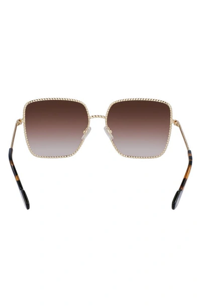 Shop Lanvin Babe 59mm Gradient Square Sunglasses In Gold/ Gradient Brown