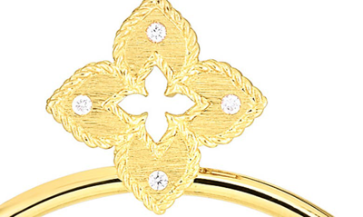 Shop Roberto Coin Petite Venetian Princess Diamond Hoop Earrings In Yellow Gold/ Diamond