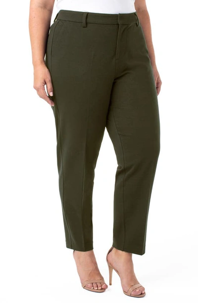 Shop Liverpool Kelsey Ponte Knit Trousers In Olive Branch
