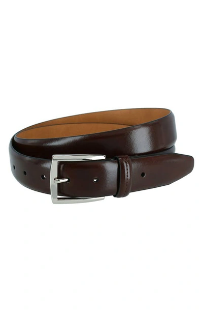 Shop Trafalgar Everyman's Leather Dress Belt In Brown