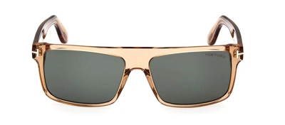 Shop Tom Ford Philippe Ft0999 45n Flattop Sunglasses In Green
