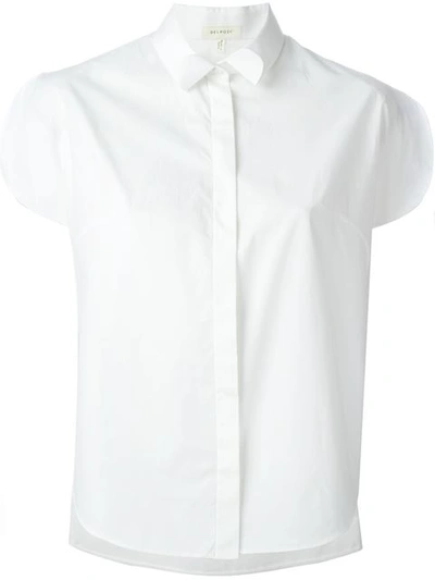 Delpozo Slit Short-sleeve Shirt In White