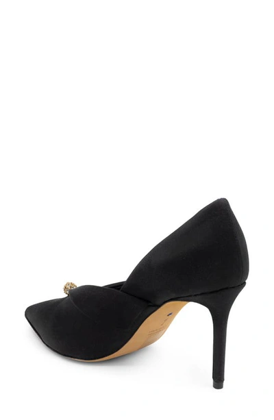 Shop Something Bleu Selah D'orsay Pump In Black/ Black Satin