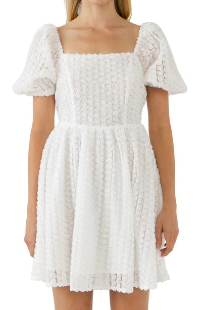 Endless Rose Floral Cutout Minidress In White