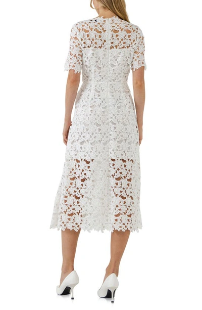Shop Endless Rose Allover Lace Midi Dress In White