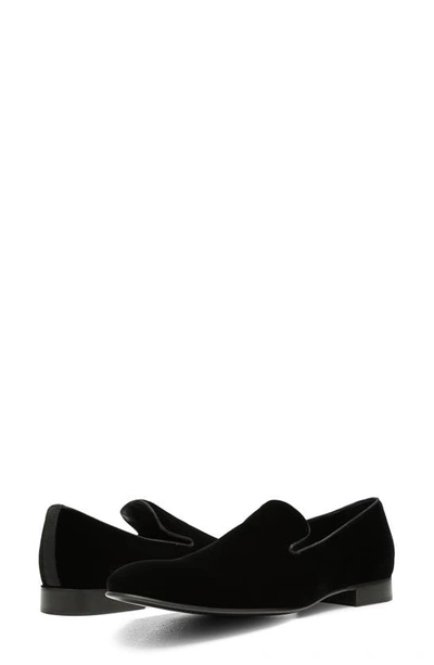 Shop Donald Pliner Spencer Velvet Loafer In Black